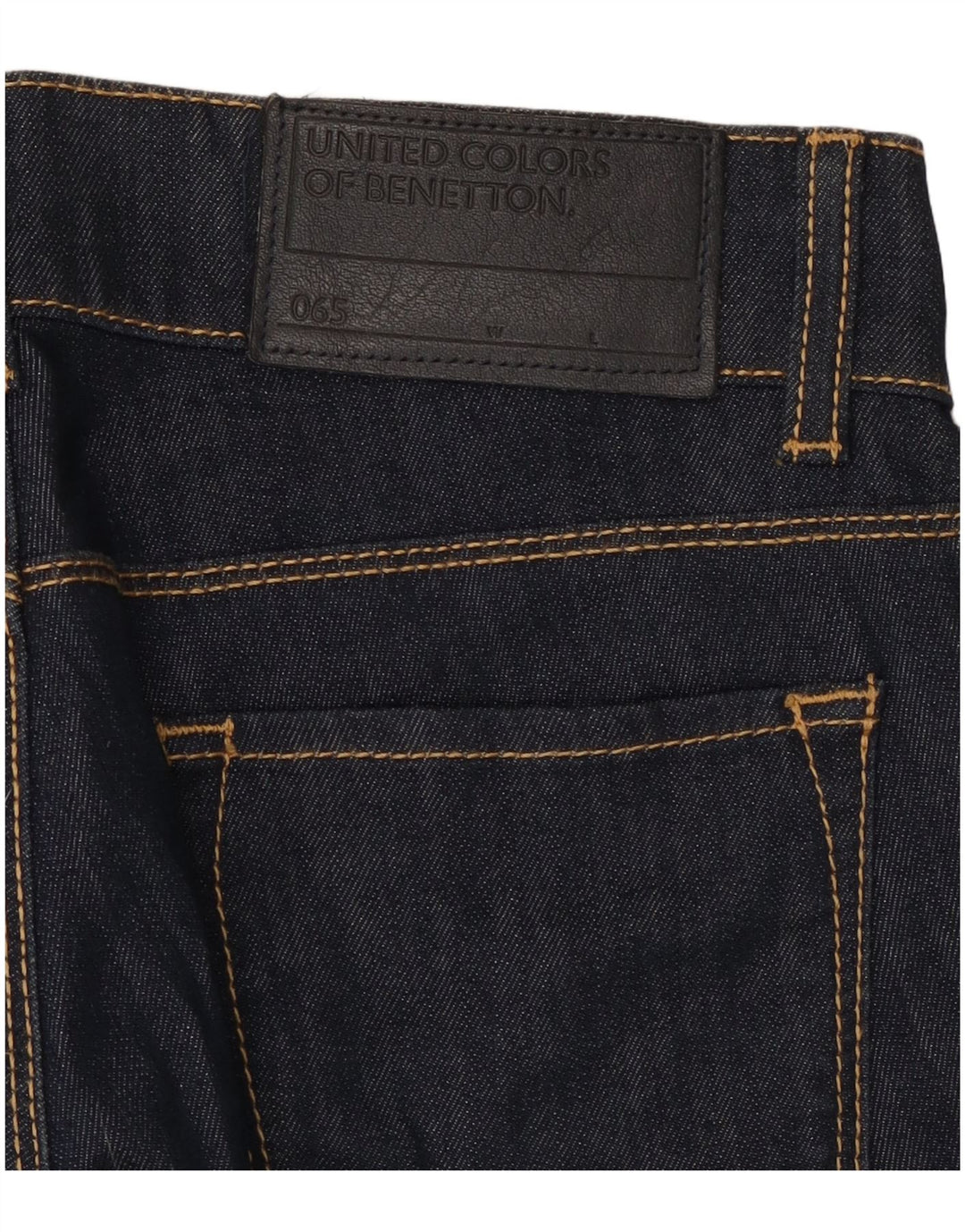 Benetton Jean Évasé Femme W28 L31 Bleu Marine