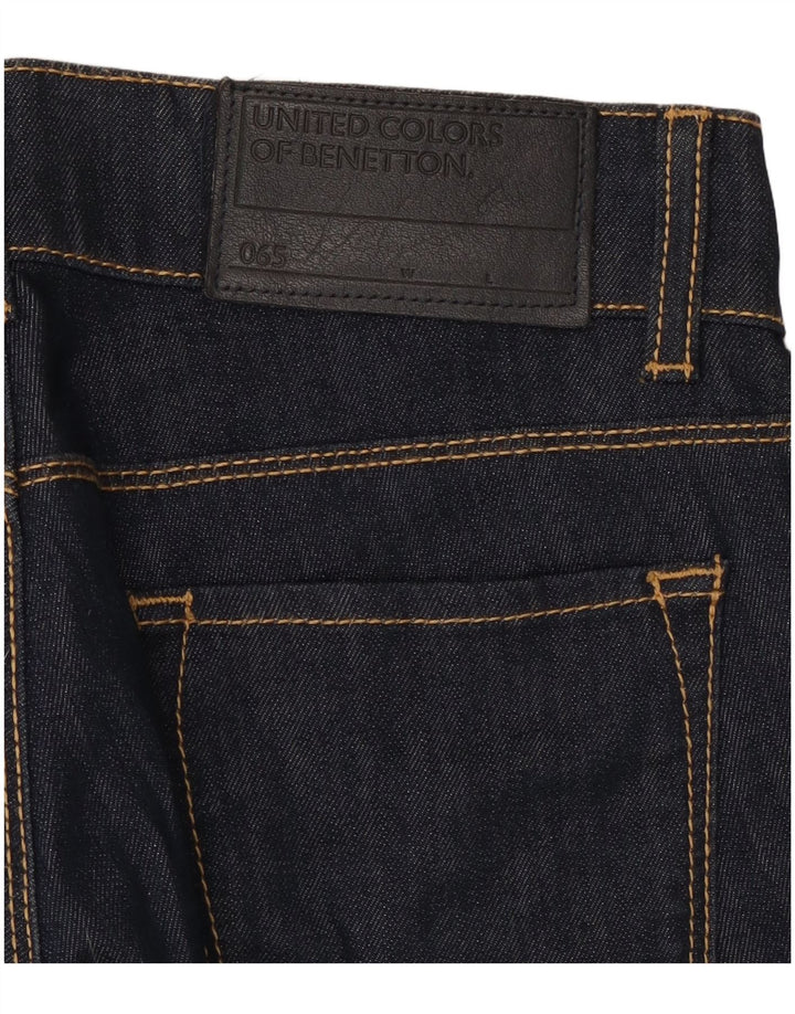 Benetton Jean Évasé Femme W28 L31 Bleu Marine