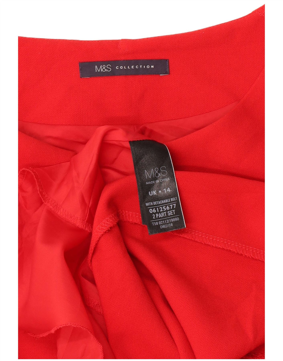 Marks & Spencer Robe fourreau pour femme UK 14 Large Rouge Polyester