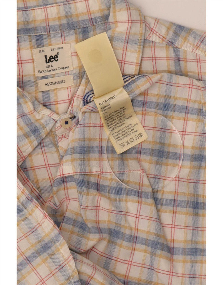 Lee Chemise à Manches Courtes Homme Grand Carreau Multicolore Coton
