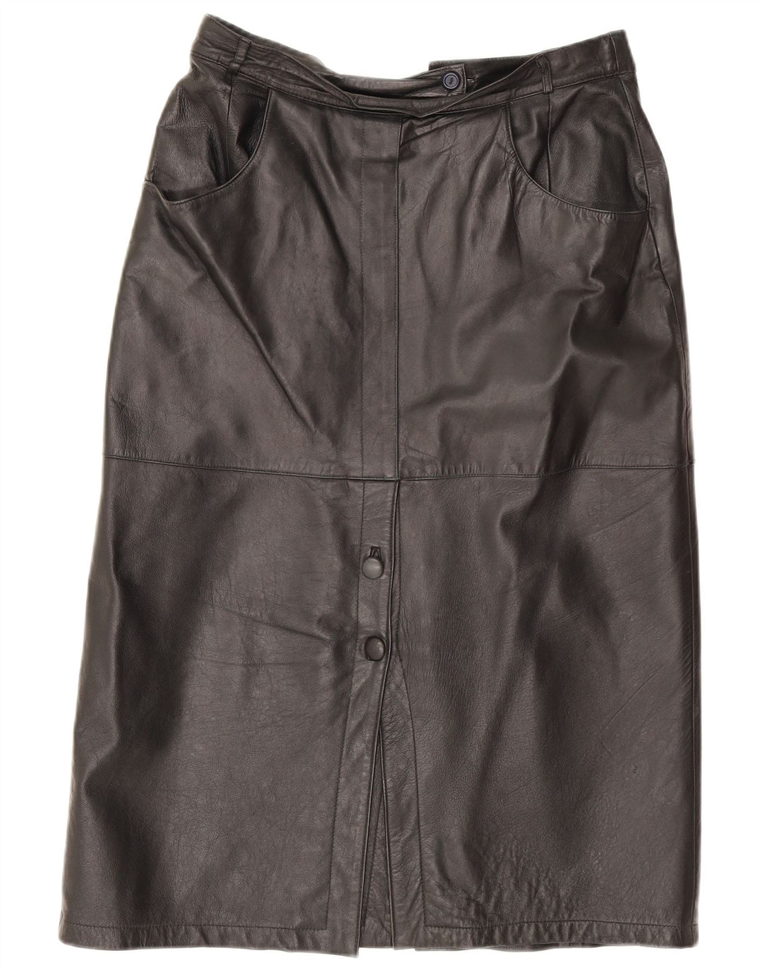 jupe en cuir femme vintage IT 42 Medium W30 Cuir noir