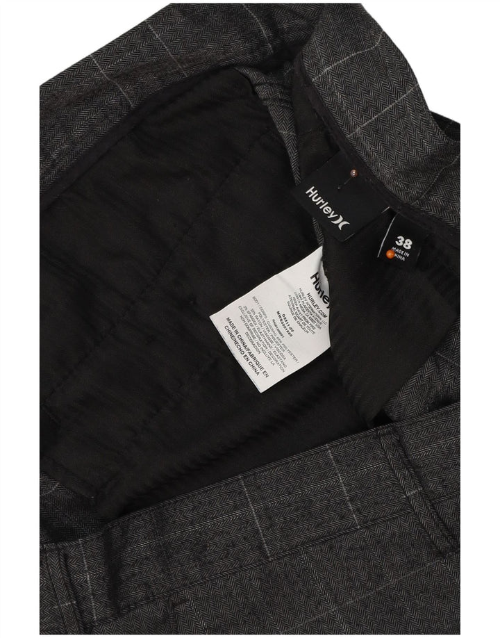 HURLEY Short Chino Homme W38 XL Gris Carreaux Polyester