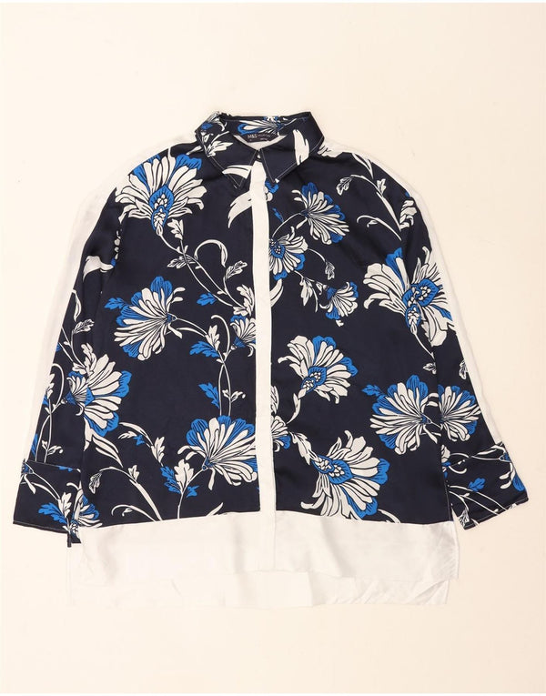 Marks & Spencer Chemisier surdimensionné pour femme UK 16 Grand bleu marine floral