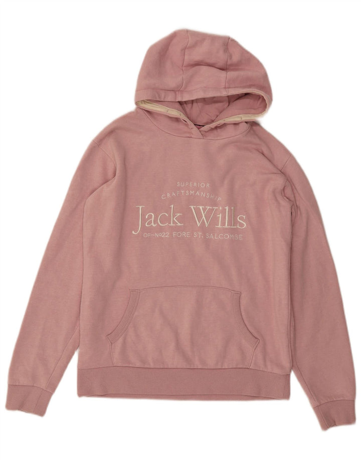 JACK WILLS Pull à capuche fille 14-15 ans Rose Coton
