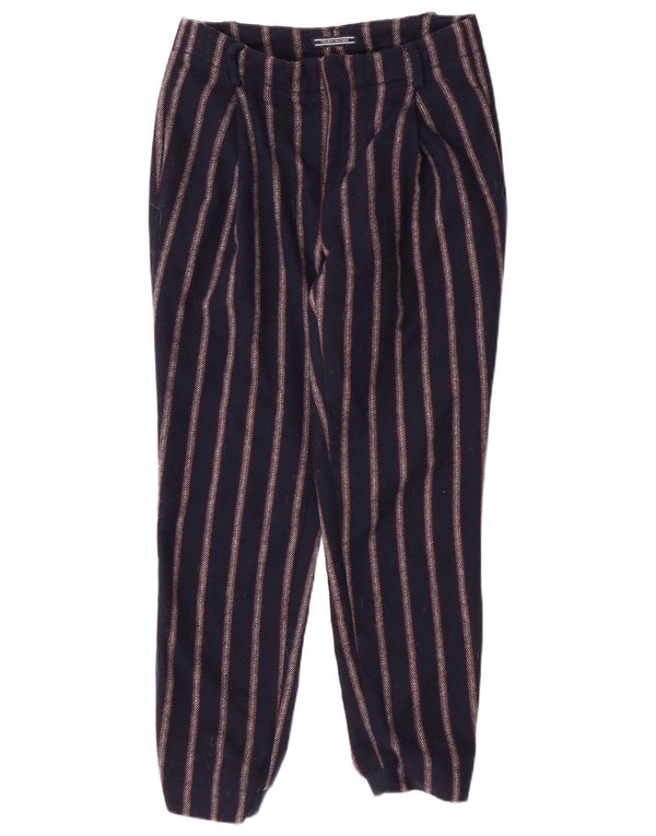 Tommy Hilfiger Pantalon décontracté court W26 L25 en laine rayée bleu marine