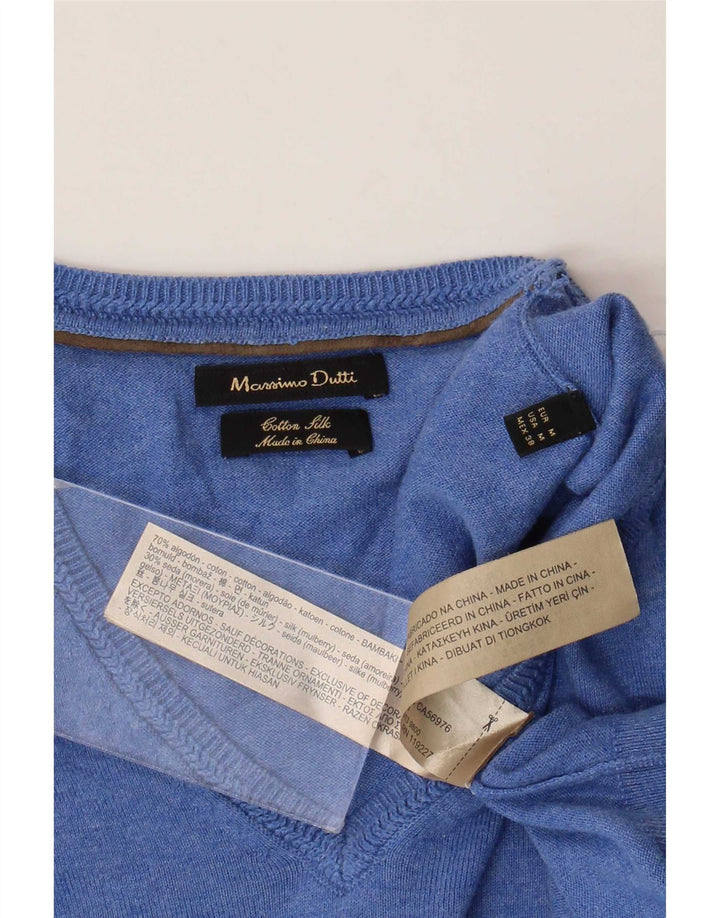 Massimo Dutti Pull col V Homme Bleu Moyen Coton