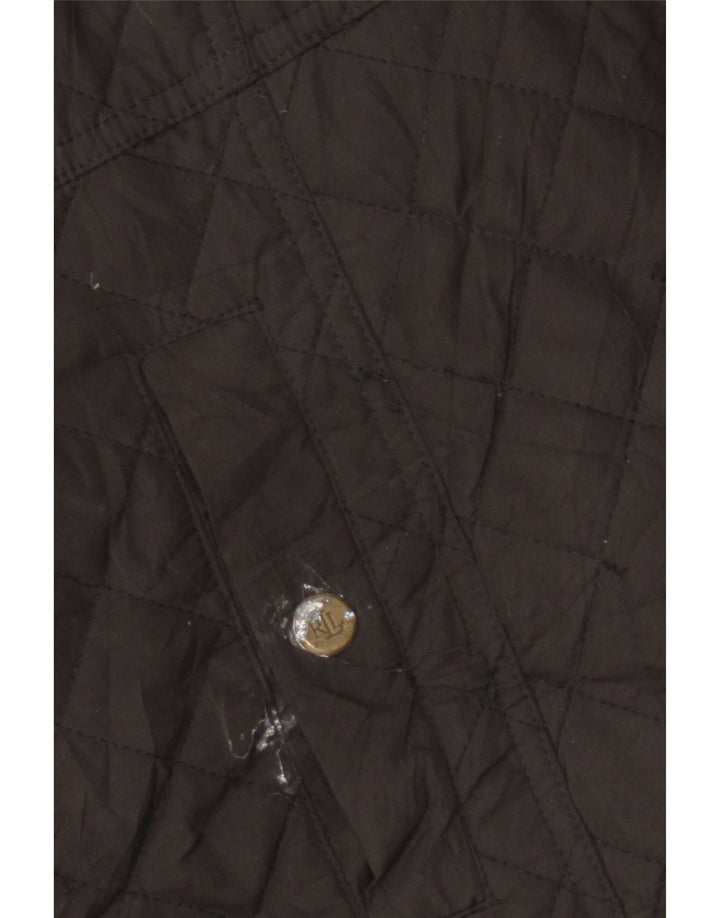 Ralph Lauren Veste matelassée pour femme UK 14 Large Marron Polyester