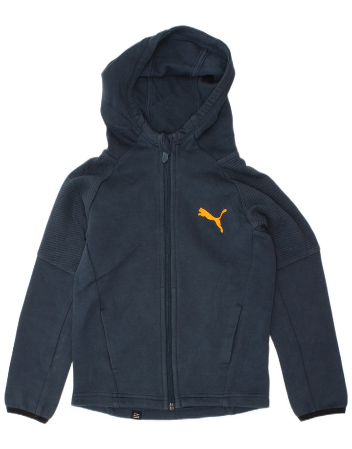 PUMA Sweat à capuche zippé pour garçon 5-6 ans Bleu marine Coton