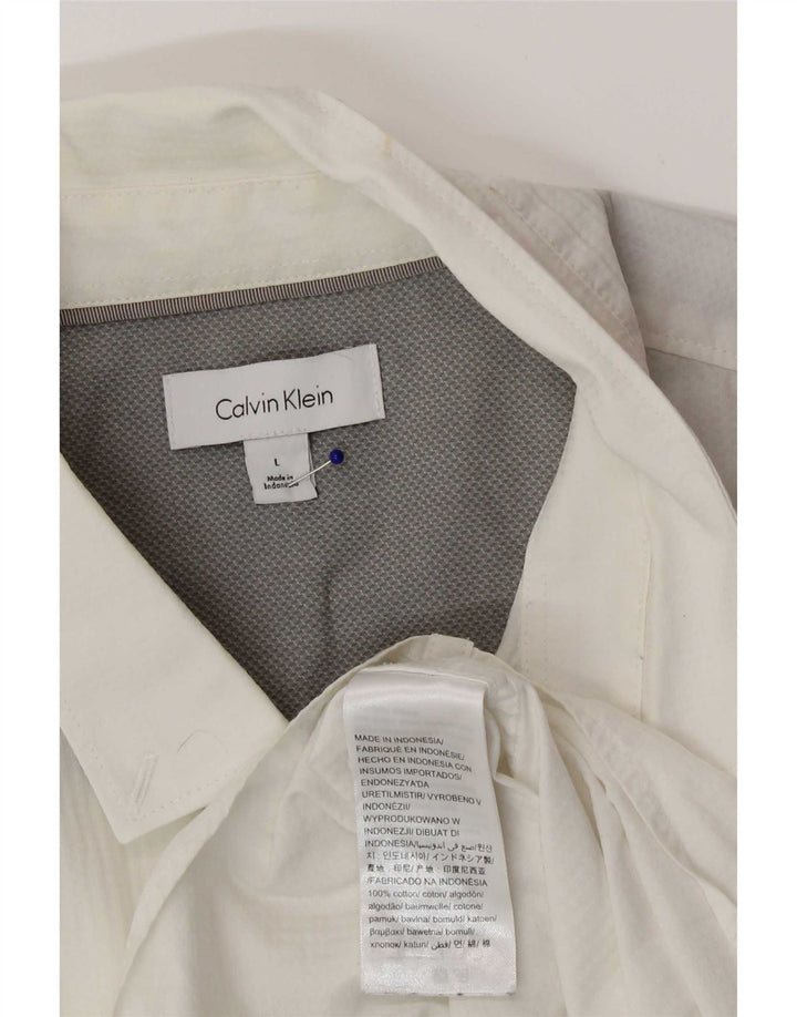 Calvin Klein Chemise à manches courtes pour hommes Grand coton blanc