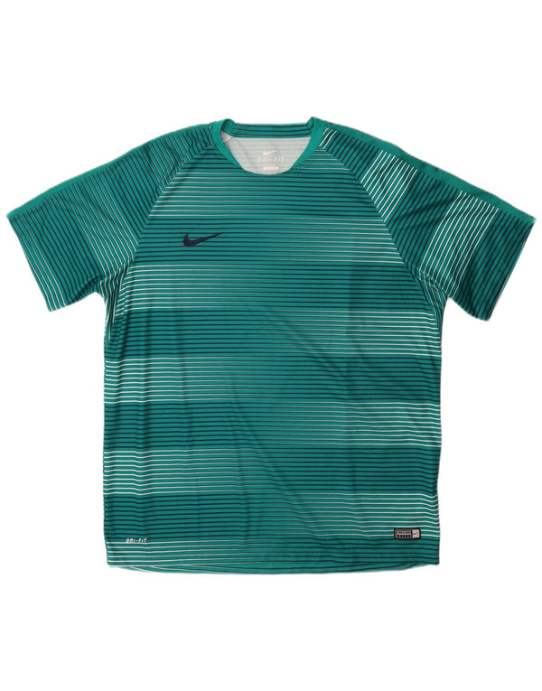 Nike T-shirt Dri Fit pour homme en polyester rayé vert 2XL