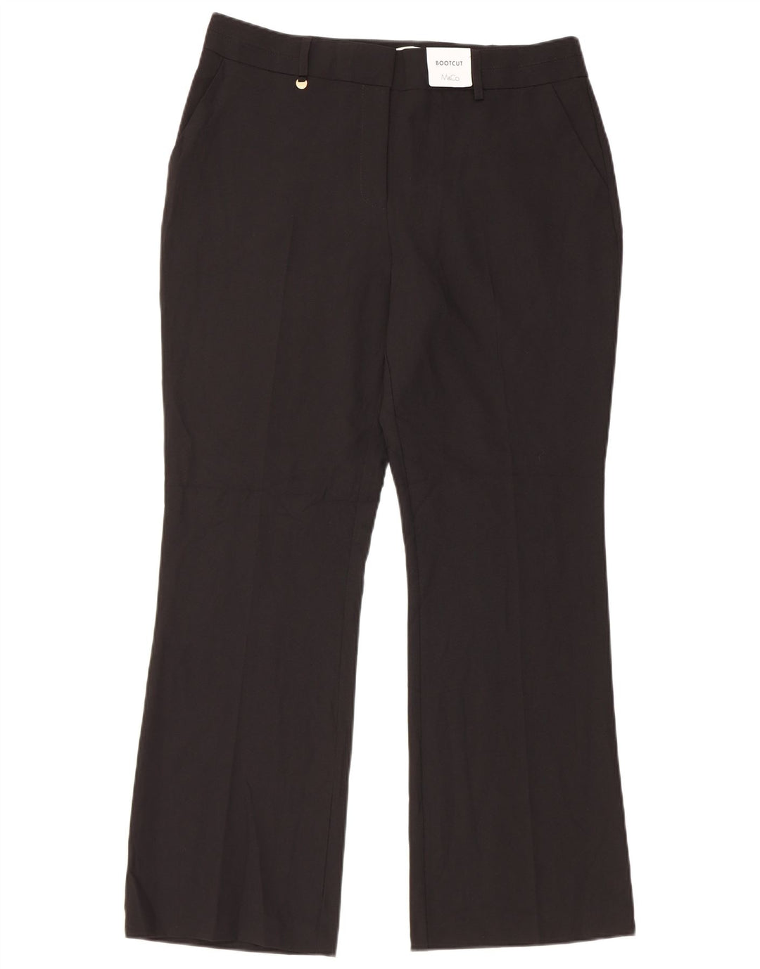 M&Co Pantalon Chino Bootcut Femme UK 14 Large W32 L29 Noir Polyester