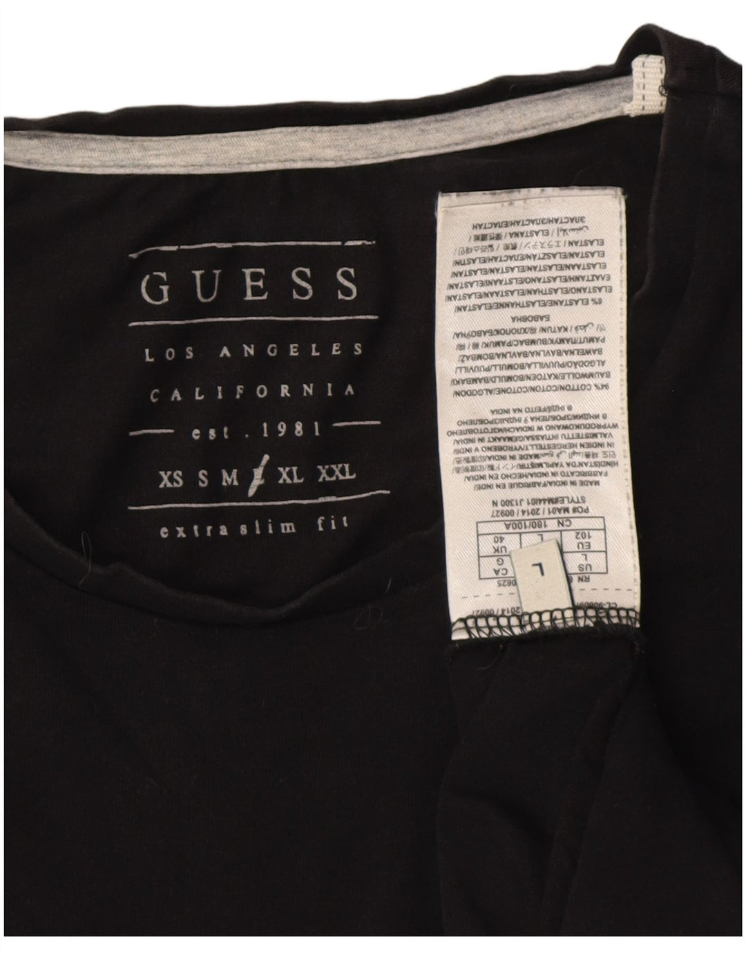 Guess T-Shirt Homme Haut Large Noir Coton
