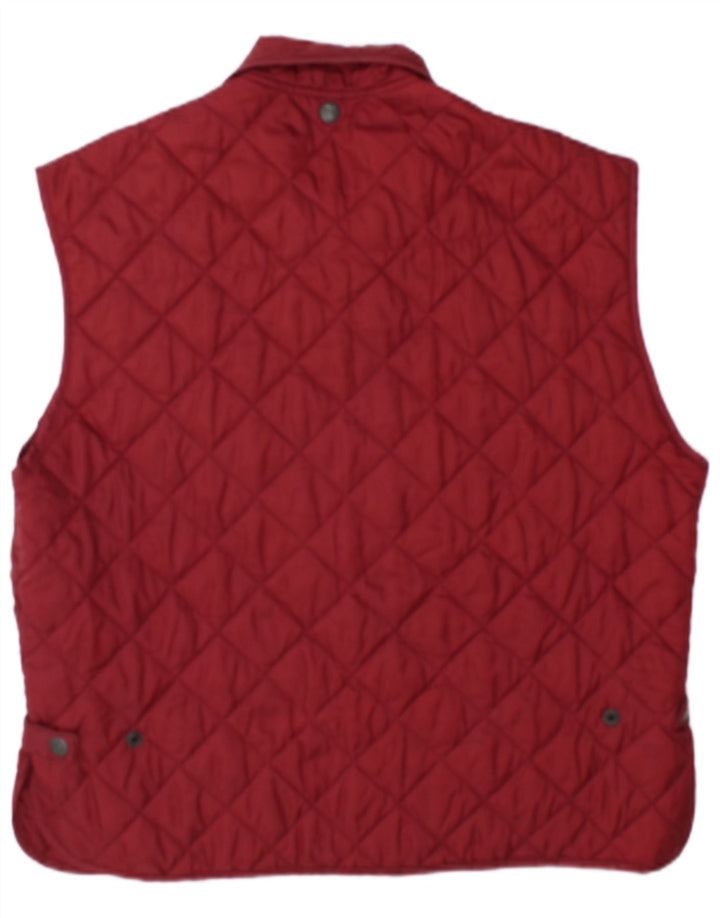 vintage Mens Gilet matelassé UK 38 Moyen Bourgogne