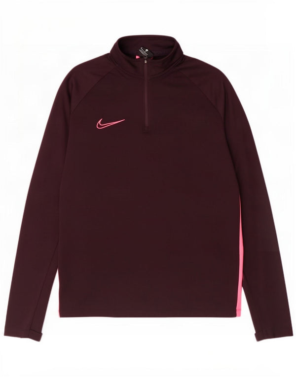 Nike Haut de survêtement à col zippé pour homme UK 14 Polyester marron moyen