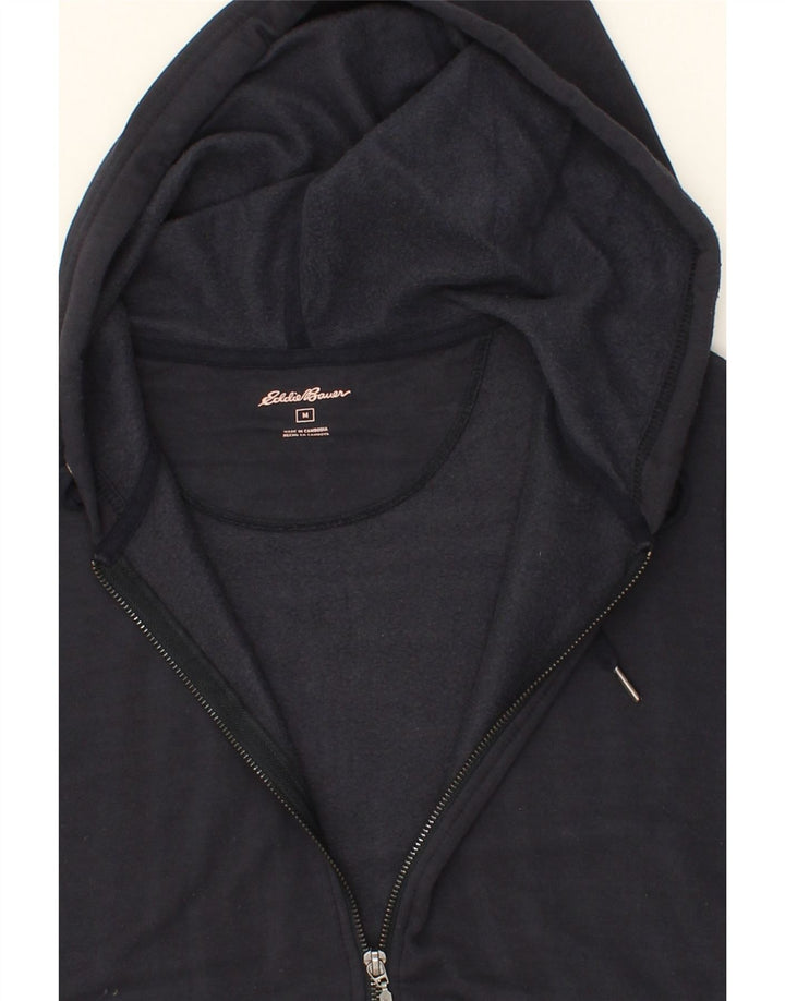 EDDIE BAUER Womens Zip Hoodie Sweater UK 14 Medium Navy Blue Modal Vintage Eddie Bauer and Second-Hand Eddie Bauer from Messina Hembry 