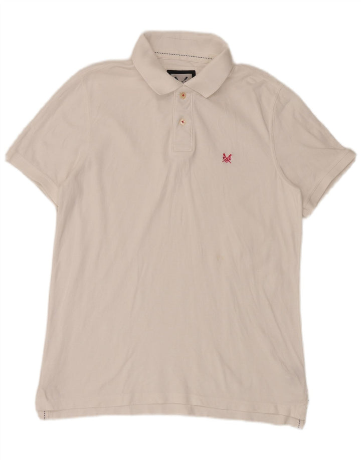 Crew Clothing Polo Homme Coton Blanc Moyen