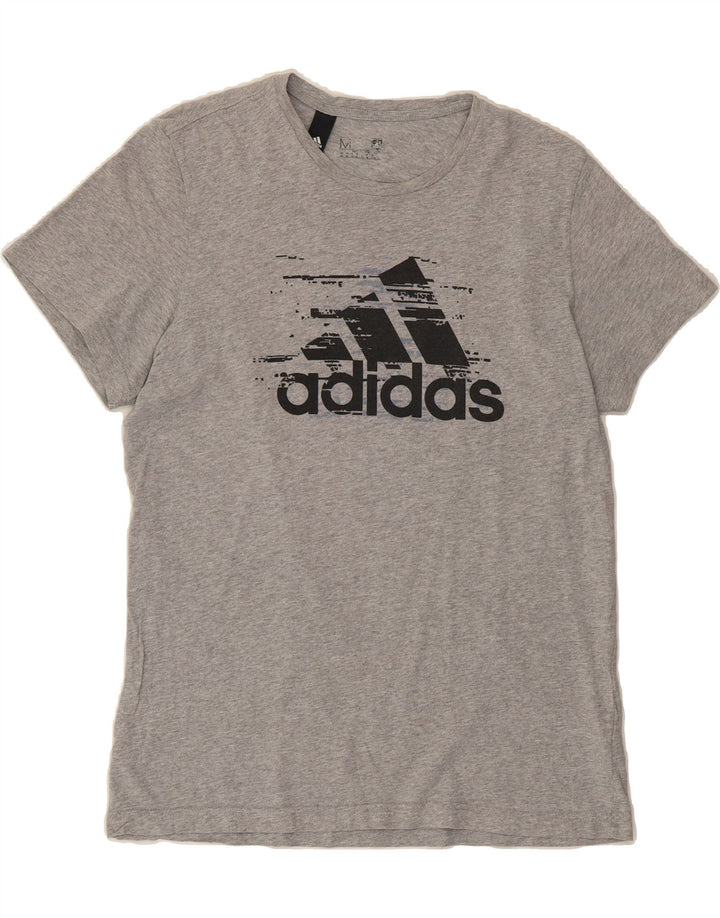 ADIDAS Mens Graphic T-Shirt Top Medium Grey Cotton Vintage Adidas and Second-Hand Adidas from Messina Hembry 