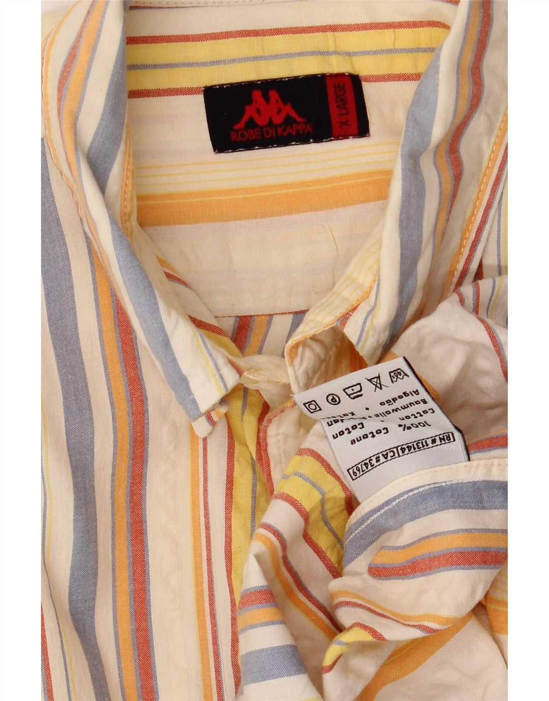 KAPPA Chemise à Manches Courtes Homme XL Coton Rayé Multicolore