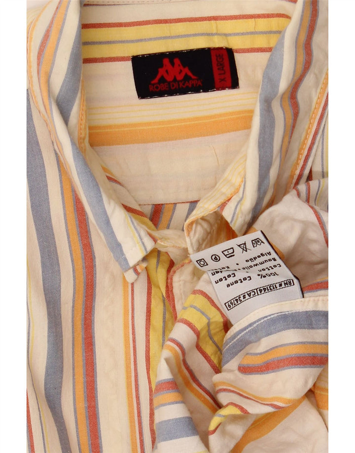 KAPPA Chemise à Manches Courtes Homme XL Coton Rayé Multicolore
