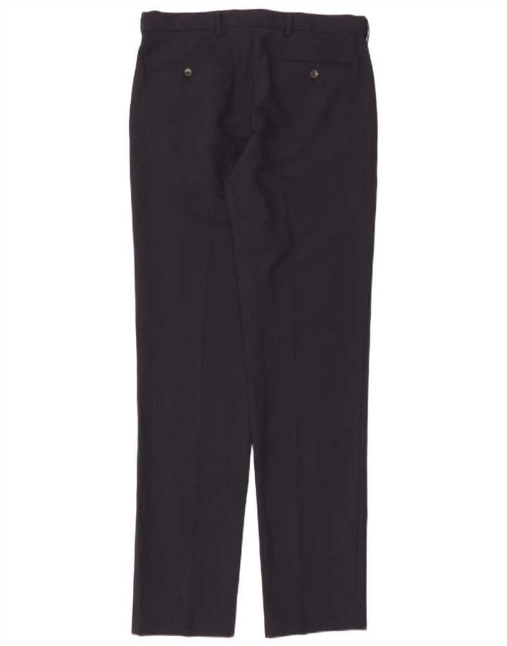 Marks & Spencer Pantalon chino coupe classique pour homme W32 L35 Bleu marine Polyester