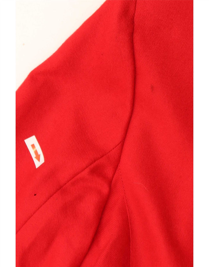 vintage Femme 5 Bouton Blazer Veste IT 44 Moyen Rouge Laine Classique