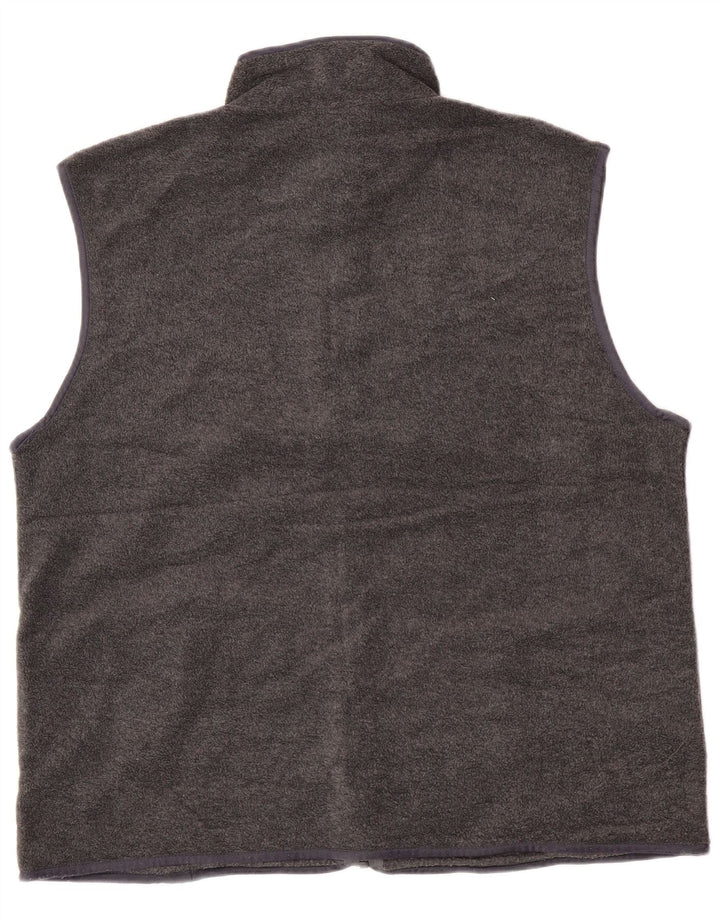 vintage Mens Fleece Gilet UK 42 XL Gris Polyester