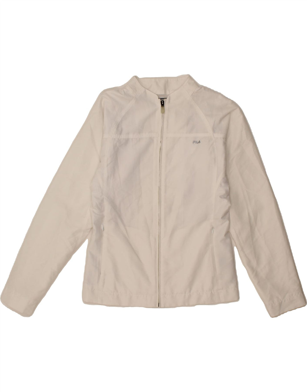 FILA Womens Tracksuit Top Jacket UK 12 Medium White Polyester Vintage Fila and Second-Hand Fila from Messina Hembry 