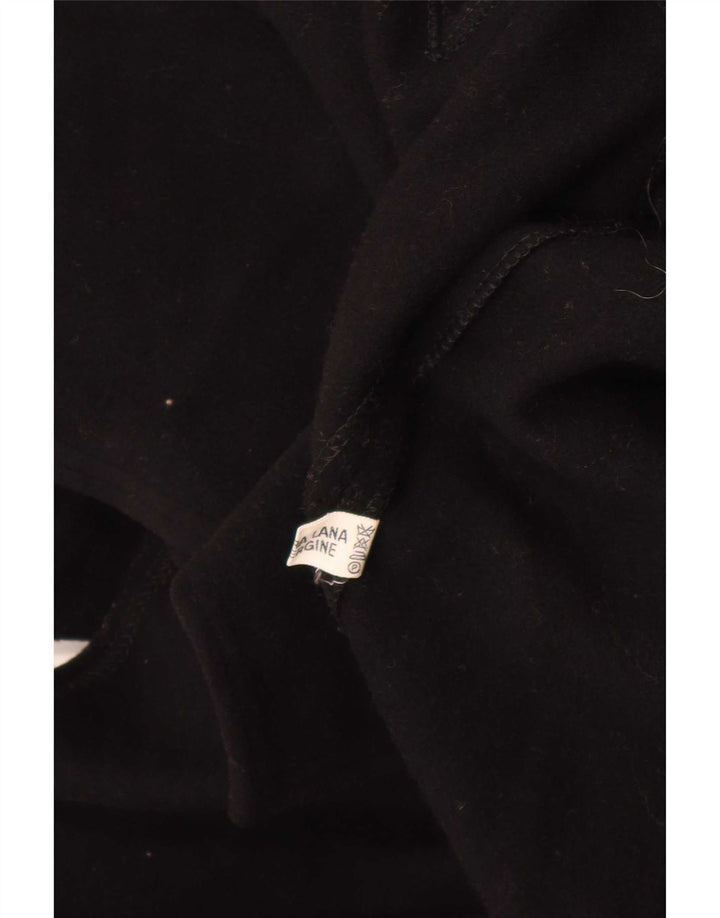 vintage Femmes Poncho Manteau Taille Unique Laine Vierge Noire