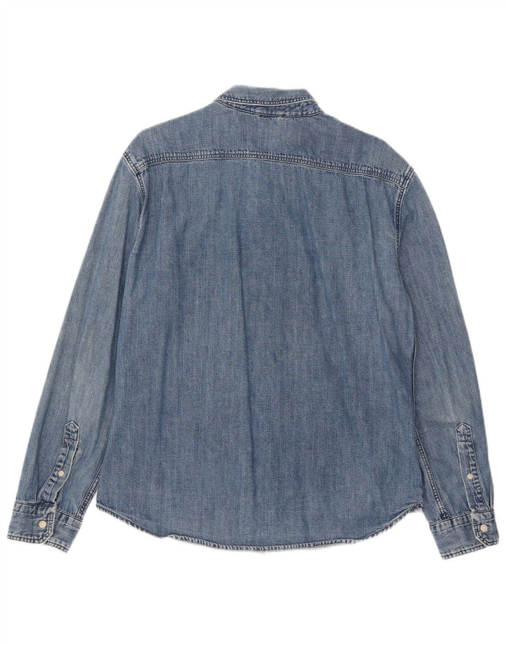 Levi's Chemise en jean slim pour homme UK 40 Large Bleu Coton