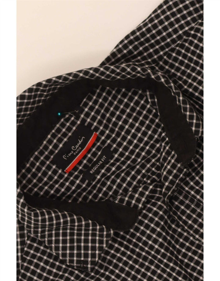 Pierre Cardin Chemise coupe classique pour homme à carreaux noirs
