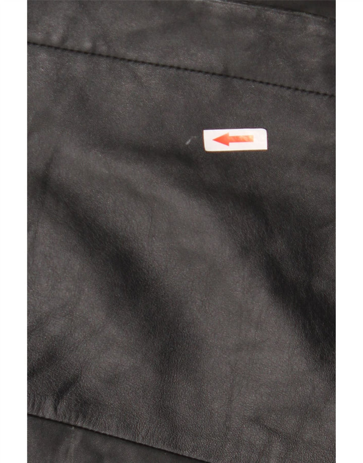Helium Manteau en cuir pour femme UK 10 Petit Noir
