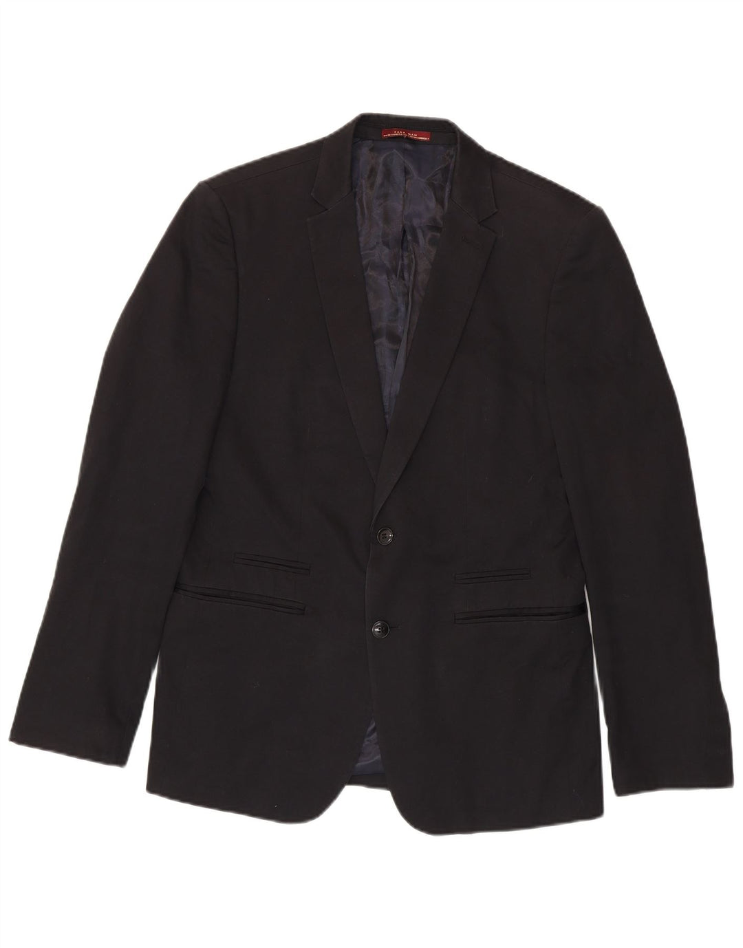 Zara Veste Blazer 2 Boutons Homme EU 50 Coton Noir Moyen