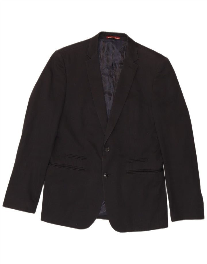 Zara Veste Blazer 2 Boutons Homme EU 50 Coton Noir Moyen