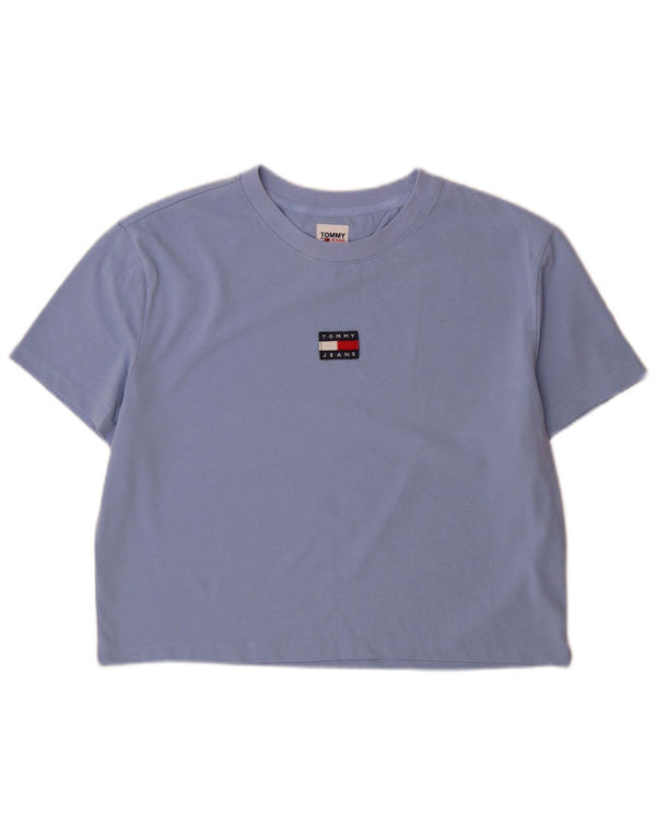 Tommy Hilfiger T-shirt graphique pour femme UK 16 Large Bleu Coton