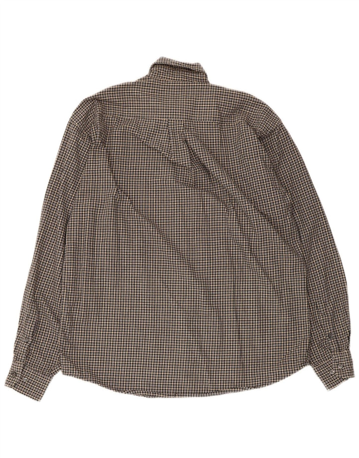 Sergio Tacchini Chemise en Flanelle Homme Gris Moyen à Carreaux en Coton