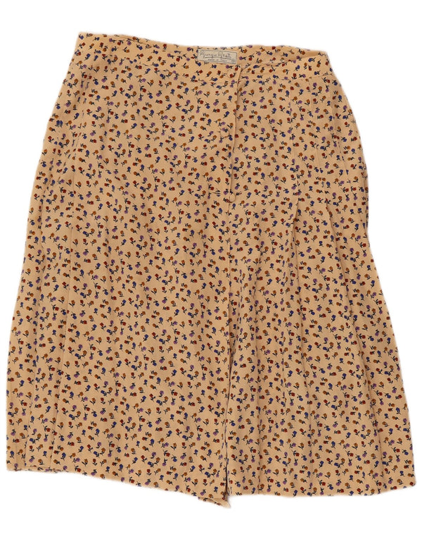Giorgio Grati Womens Pleated Skirt IT 46 Large W30  Beige Floral
