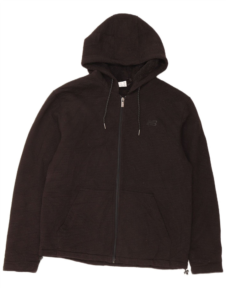 New Balance Sweat à Capuche Sherpa Zip Homme Noir Moyen Polyester