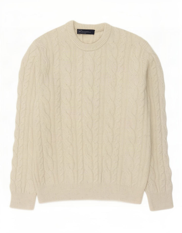 Gap Pull à col rond pour homme en laine d'agneau beige