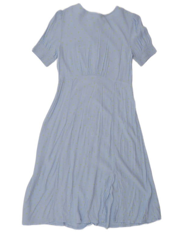 John Lewis Robe trapèze fille 11-12 ans Viscose à pois bleu