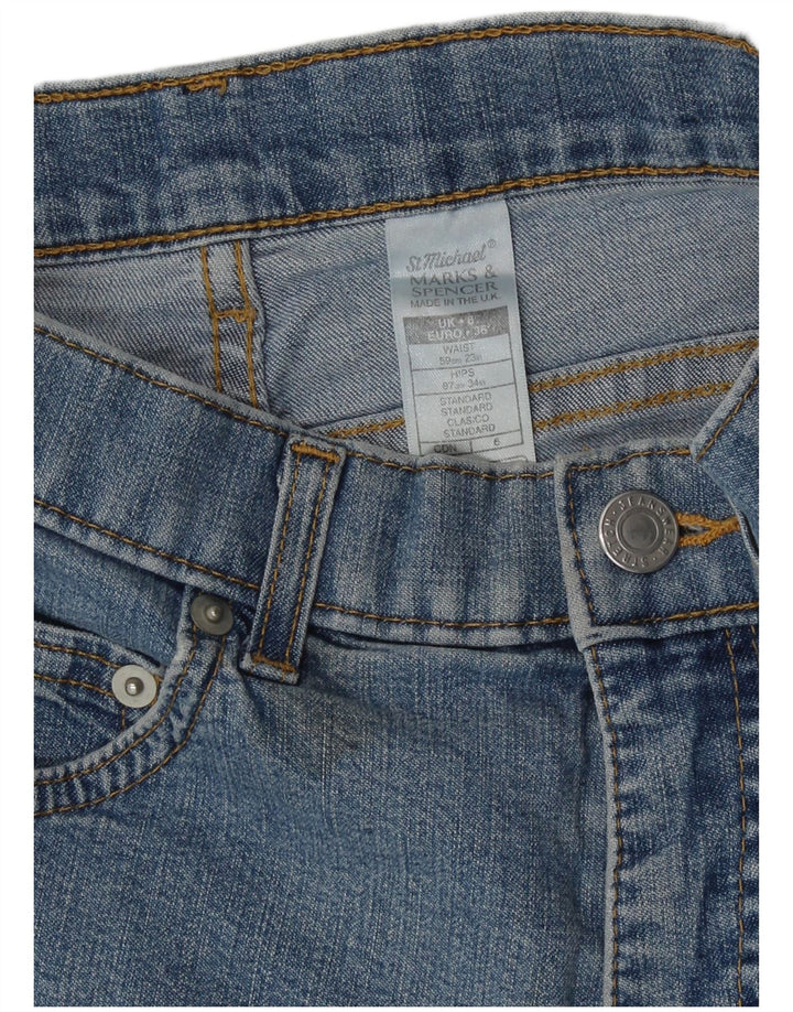 Marks & Spencer Short en jean pour femme UK 8 Small W23 Bleu Coton