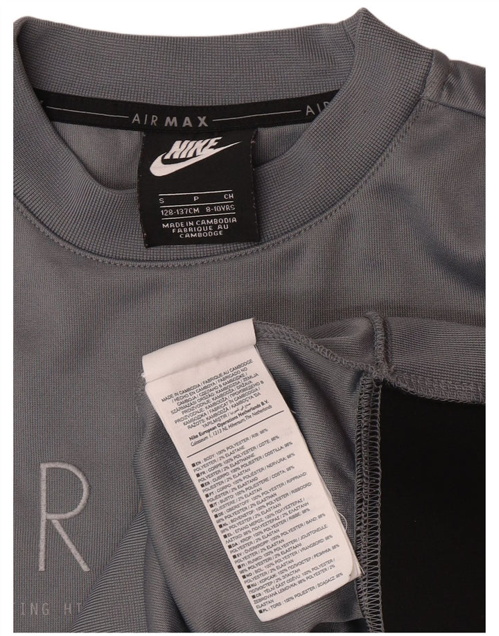 Nike Garçons Graphic Sweatshirt Jumper 8-9 ans Petit Gris Polyester
