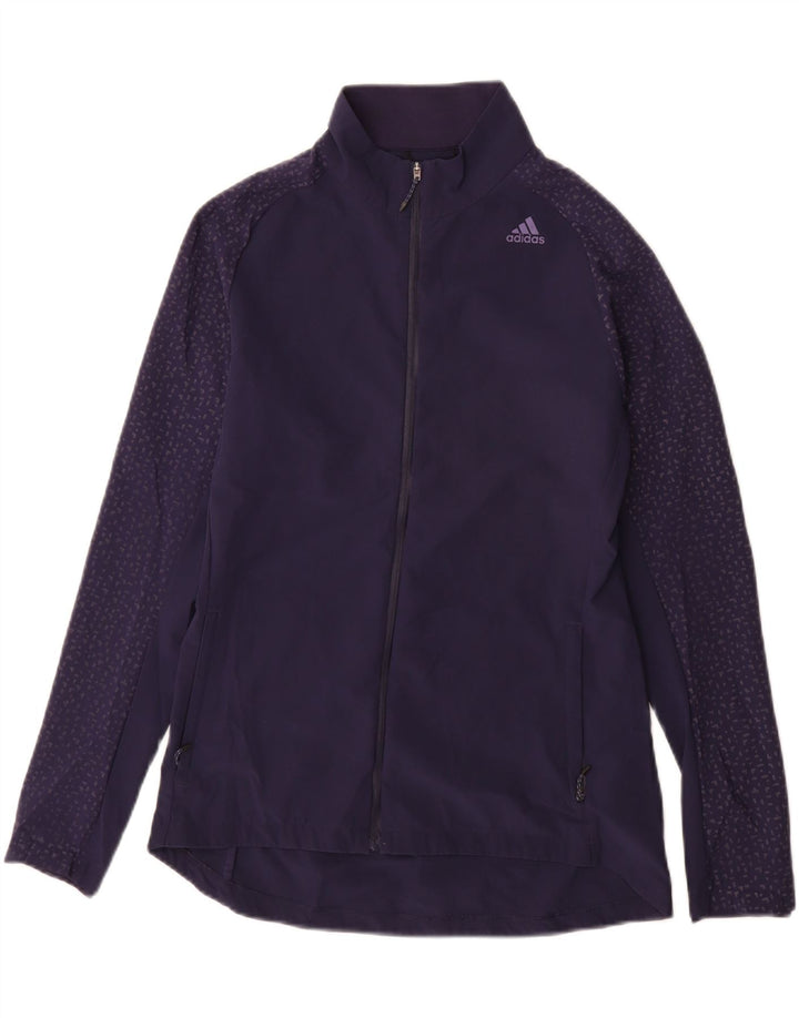 Adidas Veste de survêtement de course pour femme UK 8/10 Petit Bleu marine