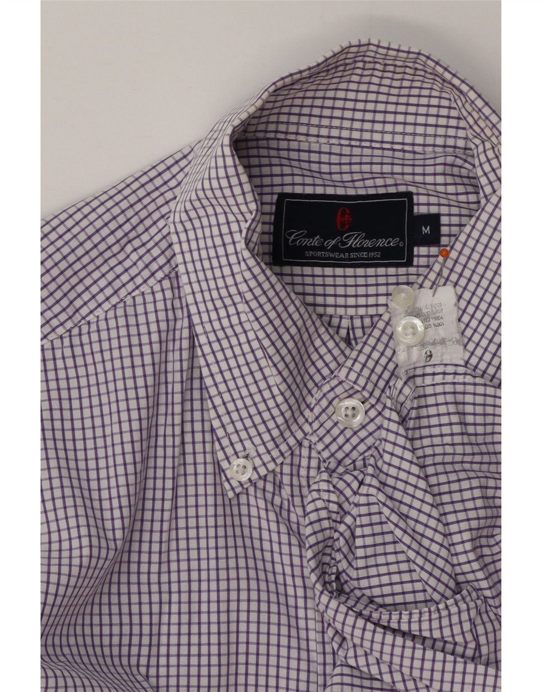 CONTE OF FLORENCE Chemise Homme Violet Moyen Carreaux Coton