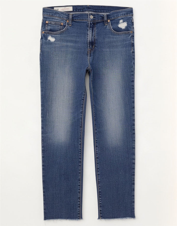 Gap Jean slim taille mi-haute en détresse pour femme Girlfriend W30 L27 Bleu