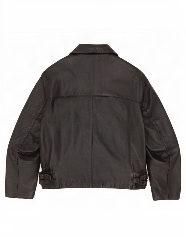 veste en cuir homme vintage UK 42 XL Noir