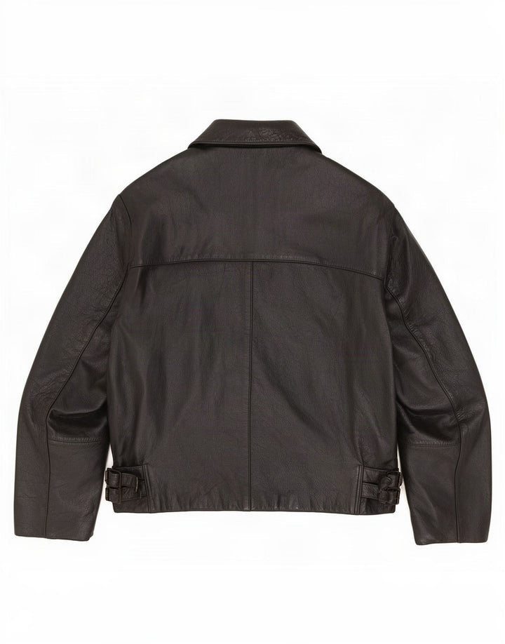 veste en cuir homme vintage UK 42 XL Noir