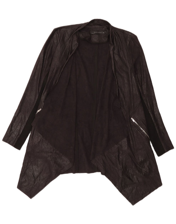 Zara Womens Asymétrique Cardigan Top UK 14 Medium Noir Colourblock