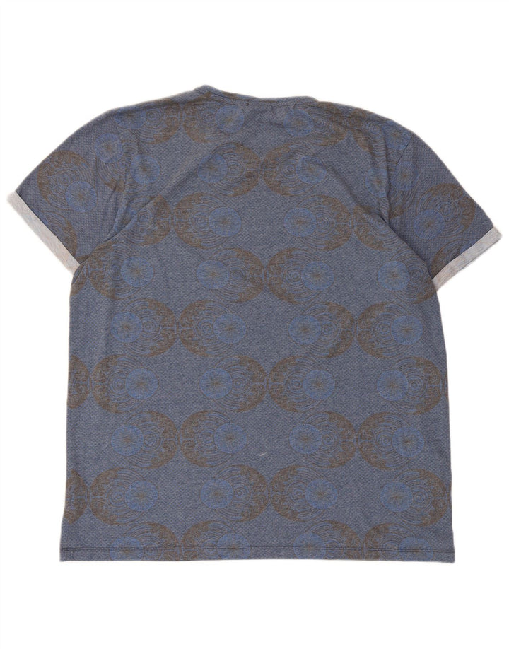 Jack & Jones T-Shirt Graphique Homme Top 2XL Bleu Géométrique Polyester