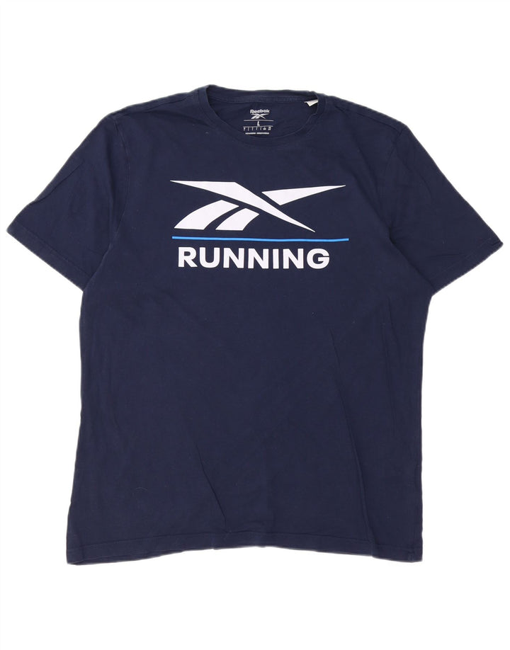 REEBOK T-Shirt Graphique Homme Grand Bleu Marine Coton
