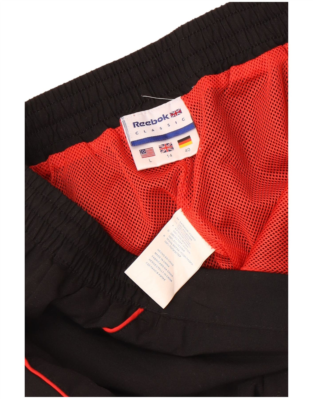 Reebok Pantalon de survêtement pour femme UK 44 Large Noir Polyester